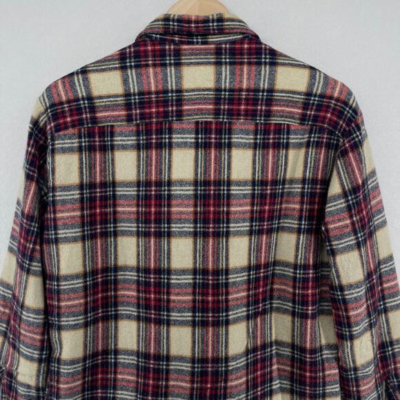BRUCE JENNER Shirt Jacket Mens M Wool Blend Plaid Quilted Insulated Shacket Red - Picture 6 of 13
